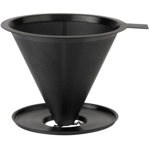 Stelton Nohr Slow Brew Tragt med Filter, Black Metallic