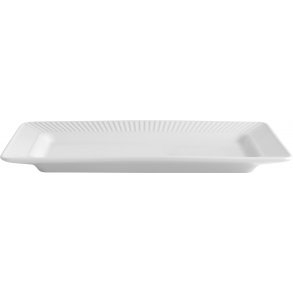 Pillivuyt Plissé Fad Rektangulært 26 cm, Hvid