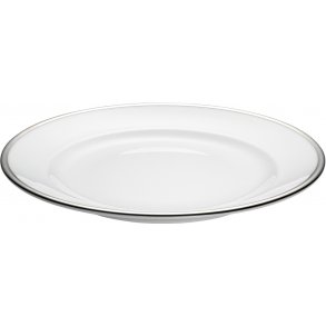 Pillivuyt Bistro Tallerken 24 cm, Hvid/Sølv