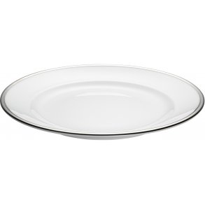 Pillivuyt Bistro Tallerken 27 cm, Hvid/Sølv
