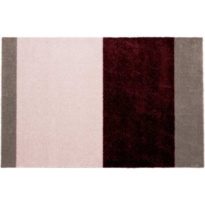 Tica Copenhagen Stripes Horisontal Gulvmåtte 40x60 cm, Bordeaux/Rose/Sand