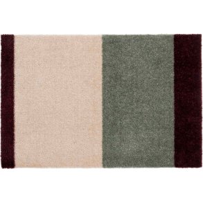 Tica Copenhagen Stripes Horisontal Gulvmåtte 40x60 cm, Grøn/Ivory/Bordeaux