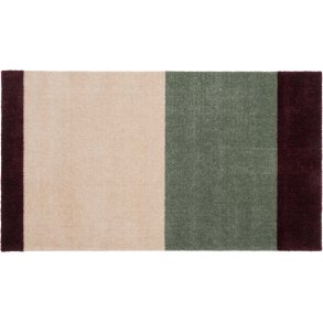 Tica Copenhagen Stripes Horisontal Gulvmåtte 60x90 cm, Grøn/Ivory/Bordeaux