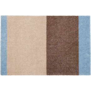 Tica Copenhagen Stripes Horisontal Gulvmåtte 40x60 cm, Ivory/Sand/Blå