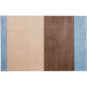 Tica Copenhagen Stripes Horisontal Gulvmåtte 60x90 cm, Ivory/Sand/Blå