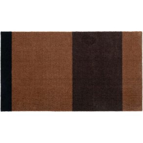 Tica Copenhagen Stripes Horisontal Gulvmåtte 67x120 cm, Cognac/Brun/Sort