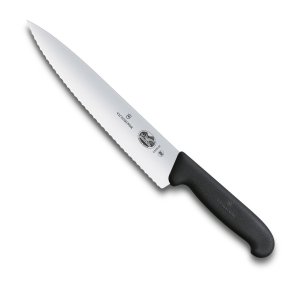 Victorinox Fibrox Kokkekniv m. Fiberbølge 22 cm, Sort