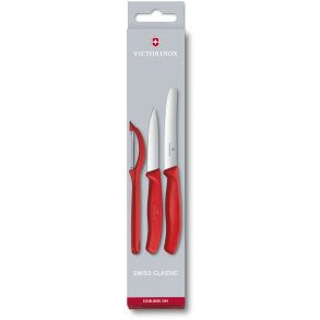Victorinox Swiss Classic Småknive og Skræller 3 Dele, Rød