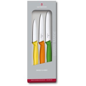 Victorinox Swiss Classic Knivsæt 3 Dele, Orange/Gul/Grøn