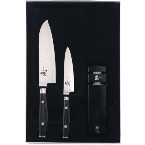 Yaxell RAN Knivsæt m. Knivskærper 3 Dele 17/12 cm