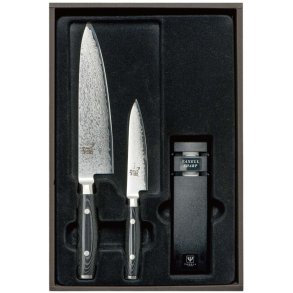 Yaxell RAN Knivsæt m. Knivskærper 3 Dele 20/12 cm