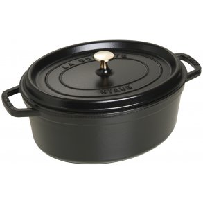 Staub Oval Støbejernsgryde 31 cm/5,5 L, Sort