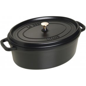Staub Oval Støbejerngryde 37 cm/8 L, Sort