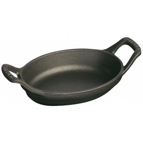 Staub Ovalt Støbejernsfad 15 cm, Sort