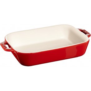 Staub Rekt. Stentøjsfad 20x16 cm, Rød