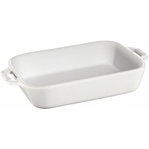 Staub Rekt. Stentøjsfad 20x16 cm, Hvid