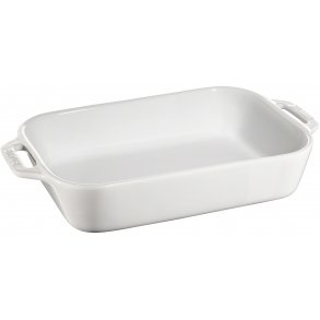 Staub Rekt. Stentøjsfad 27x20 cm, Hvid
