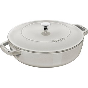 Staub Chistera Støbejernssauterpande 28 cm, Hvid Trøffel