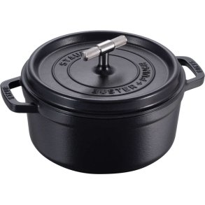 Staub La Cocotte Støbejernsgryde 24 cm/3,8 L, Sort/Krom