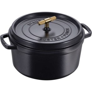 Staub La Cocotte Støbejernsgryde 28 cm/6,75 L, Sort/Messing