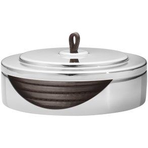 Georg Jensen Manhattan Bordskåner 4 stk. 12 cm, Læder/Stål
