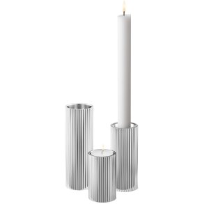 Georg Jensen Bernadotte Fyrfads- og Lysestage S/M/L 3 stk, Blankt Stål
