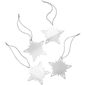 Georg Jensen Genanvendeligt Stjernegavemærke 4 stk, Rustfrit Stål