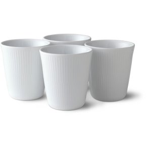 Royal Copenhagen Hvid Riflet Termokop 4 stk. 29 cl