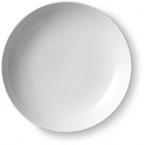 Royal Copenhagen Hvid Riflet Moderne Tallerken 20 cm