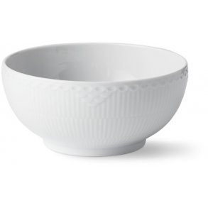 Royal Copenhagen Hvid Riflet Halvblonde Skål Ø18 cm