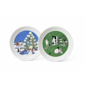 Moomin Arabia Mumi Tallerkensæt 19 cm, Tegning/Jul