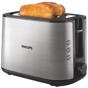 Philips Viva Collection Brødrister m. 2 Skiver Bredbrødholder, Rustfrit Stål