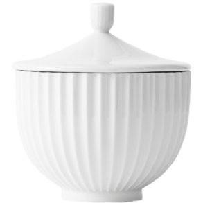 Lyngby Porcelæn Bonbonniere Ø14 cm, Hvid