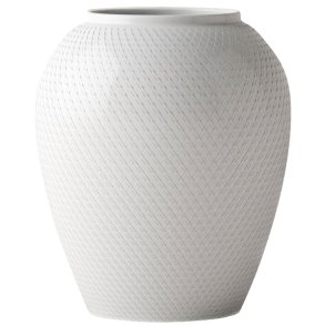 Lyngby Porcelæn Rhombe Vase H25 cm, Hvid