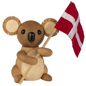 Spring Copenhagen Koala m. Dannebrogsflag Victoria Stor 25 cm, Eg