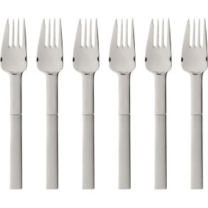 Gense Nobel Kagegaffel 6 stk. 15,2 cm, Mat/Blankt Stål