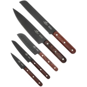 Lion Sabatier Phenix Knivsæt 5 Dele, Sort/Træ