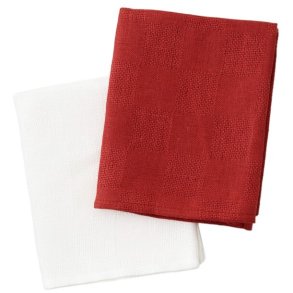 Audo Copenhagen Papilio Viskestykke 2 stk. 64x40 cm, Burnt Sienna/White