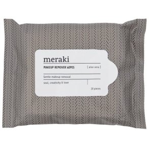 Meraki Aloe Vera Makeup Renseservietter, Grå/Hvid