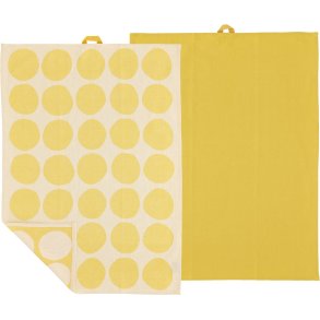Södahl Bubbles Viskestykke 2 stk. 50x70 cm, Gul