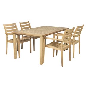 Mandalay Cambridge Havemøbelsæt m. 4 York stole 160 cm, Teak