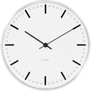 Arne Jacobsen City Hall Vægur Ø16 cm, Hvid/Sort
