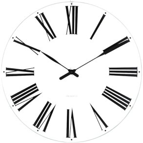Arne Jacobsen Roman Vægur Ø21 cm, Hvid/Sort