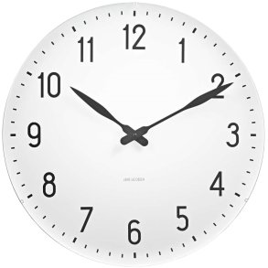 Arne Jacobsen Station Vægur Ø48 cm, Hvid