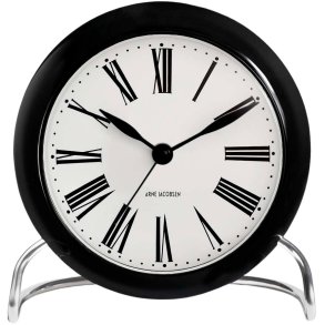 Arne Jacobsen Roman Bordur m. Alarm Ø11 cm, Sort/Hvid