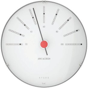 Arne Jacobsen Bankers Vejrstation Hygrometer Ø12 cm, Hvid