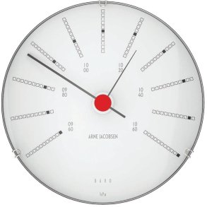 Arne Jacobsen Bankers Vejrstation Barometer Ø12 cm, Hvid