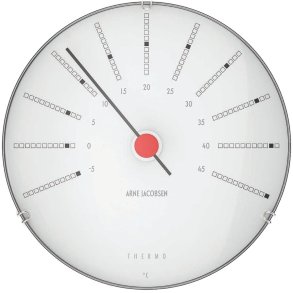 Arne Jacobsen Bankers Vejrstation Termometer Ø12 cm, Hvid