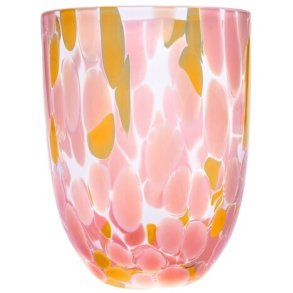 Anna von Lipa Big Confetti Tumbler Drikkeglas 25 cl, Rosa/Yellow