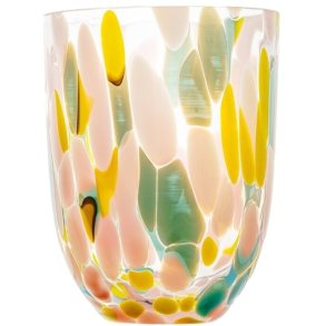 Anna von Lipa Big Confetti Tumbler Drikkeglas 25 cl, Rosa/Yellow/Tyrkys